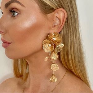 Gold statment earrings